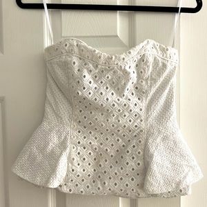 WHBM eyelet lace bustier